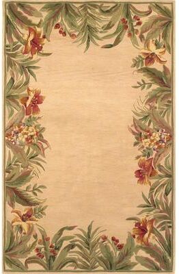 Domani Classics Ivory Floral Border Hand-tufted Wool Rug
