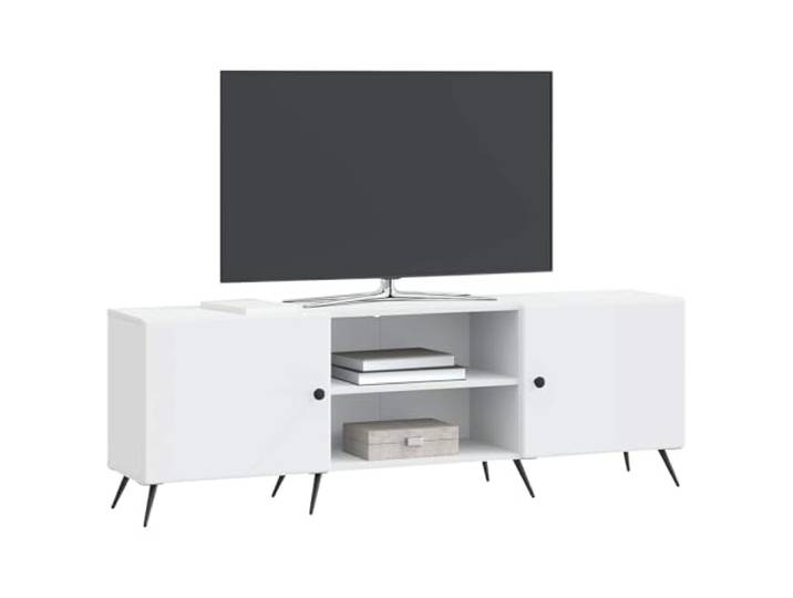 GKHPYURE TV-Schrank weiß 150 x 31 x 50 cm aus technischem Holz Vintage-Design, Metallgriffe, 90° Türen, große Lagerung, einfache Pflege