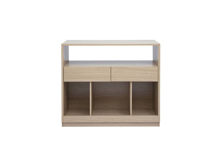 Console avec tiroirs finition bois clair chêne L100 cm RUBINA