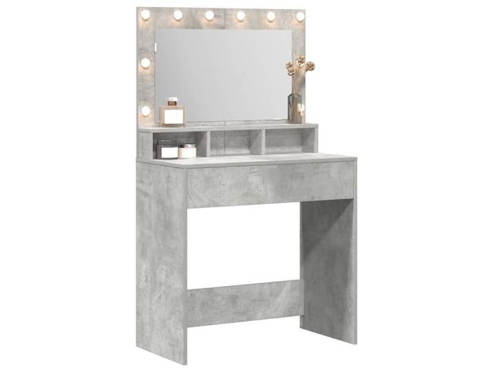 MGH - TOP coiffeuse/Table de maquillage - 1 femme - Gris béton 79x41x135 cm - Bois d'ingénierie FR386