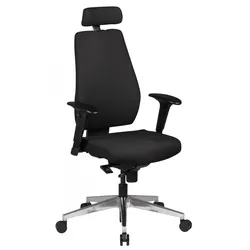Luxus-Bürostuhl: Ergonomische Rückenlehne, verstellbare Sitz-/Rückenneigung, Kopfstütze, strapazierfähiger Stoff, Aluminium-Fußkreuz | Kadima Design