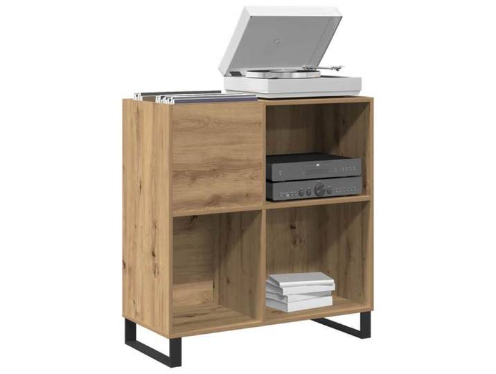 Meuble à vinyles avec étagère - - Meuble vinyles - Bois ingénierie - Chêne artisanal - 4 étagères - 84 5x38x89 cm 435unr68a