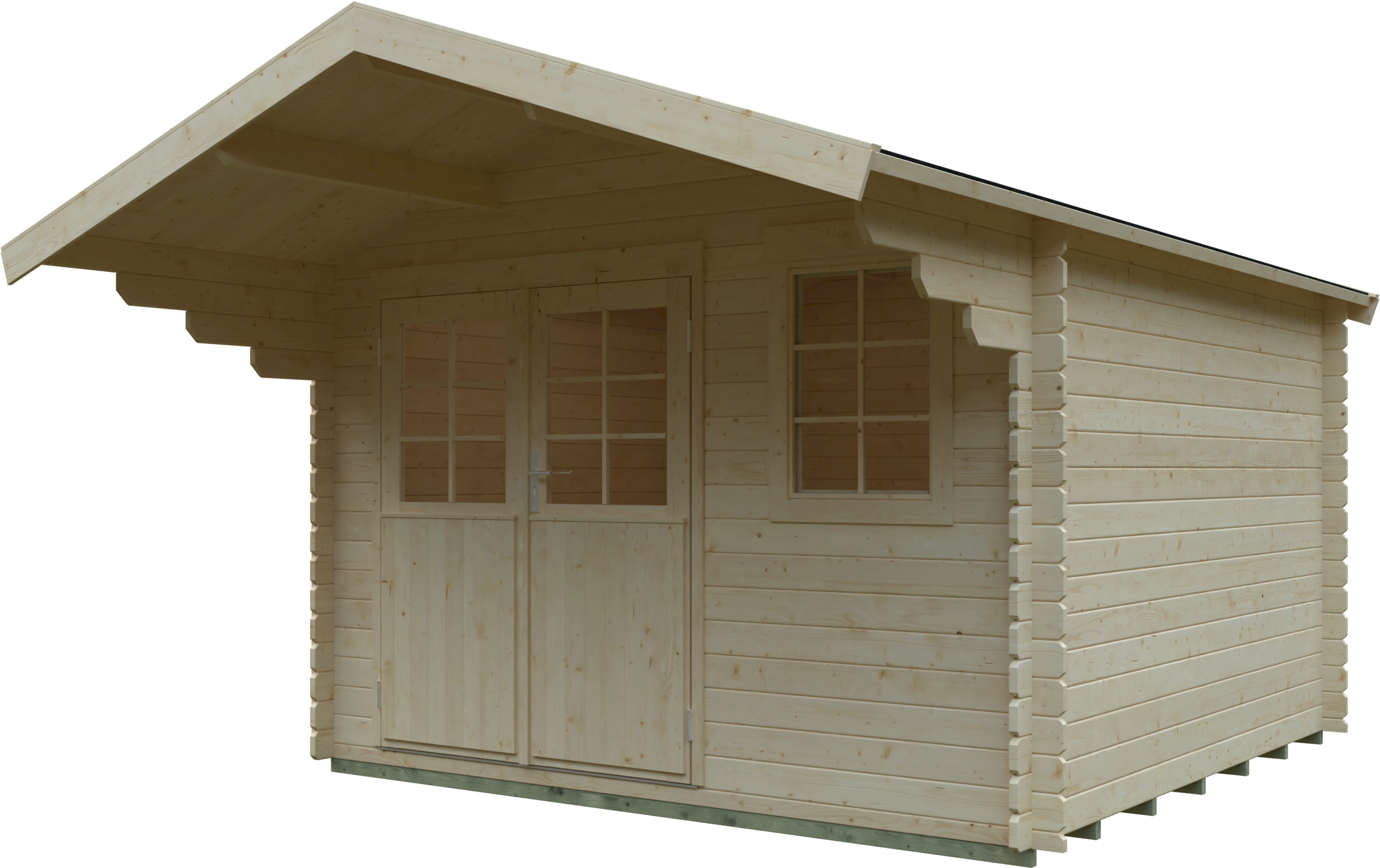 Gartenhaus KONIFERA "Kallenberg 2", beige (naturbelassen), Fußboden im Gartenhaus, Dachschindeln, Holzwerkstoff, Gartenhäuser, Gartenhaus