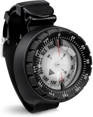ModernMart Professional Underwater Diving Compass Watch Waterproof Luminous Scuba Navigator black