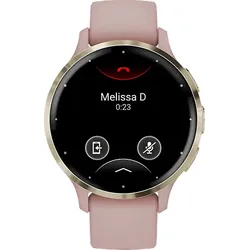 GARMIN VENU® 3s Smartwatch faserverstärktes Polymer Silikon, 18 mm, Dust Rose/Softgold