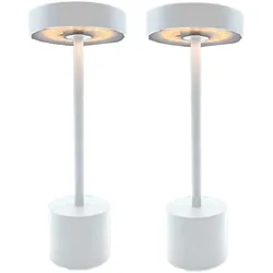 Lumisky kabellose ROBY Tischlampen, Höhe 30 cm Stahl Weiss