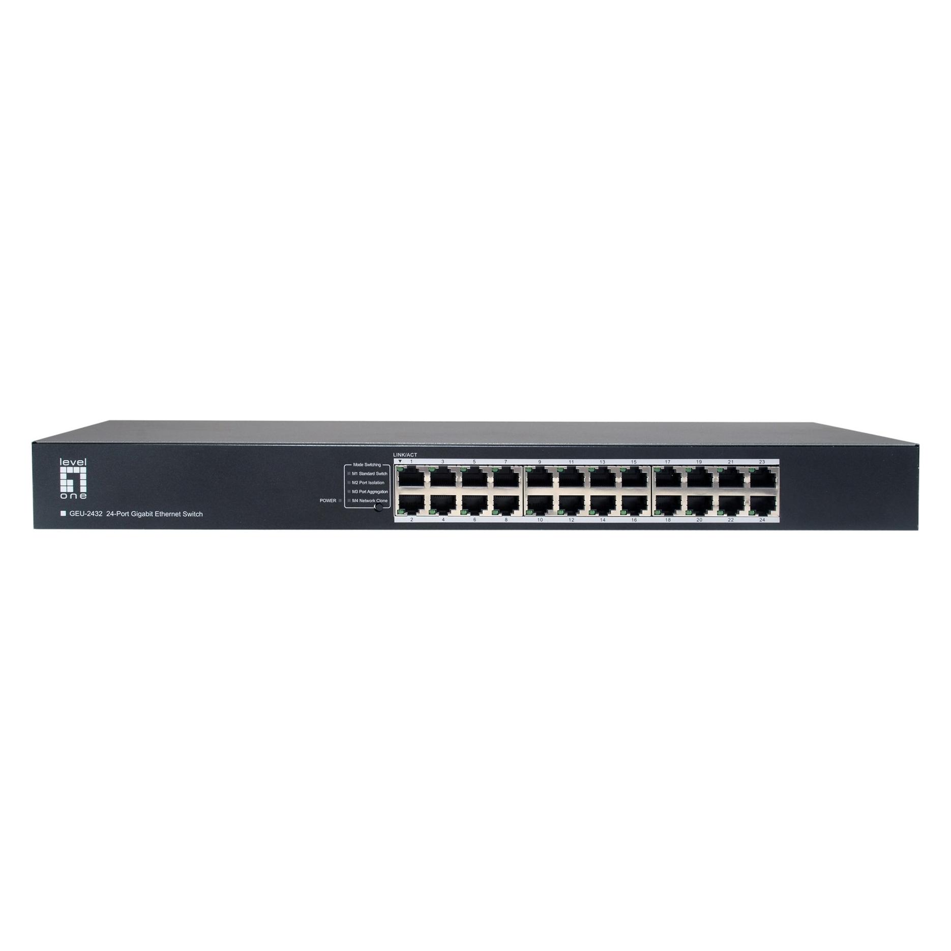 LevelOne Switch 24x GE GEU-2432 19" (24 Ports) (GEU-2432)