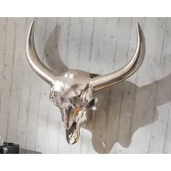 die Faktorei »Stier« Deko-Objekt Schädel silber 97_057