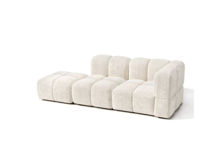Canapé modulable 5 places en velours texturé