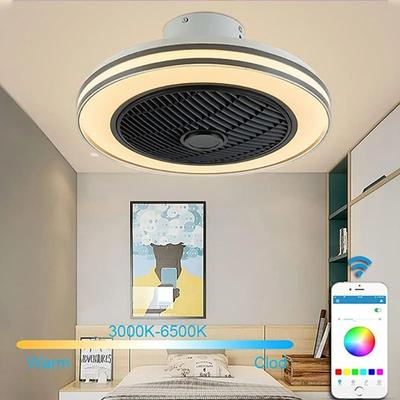 Uplifted Goods Smart LED Ceiling Fan With Bluetooth Speaker red Green Blue infinite Dimming 110v