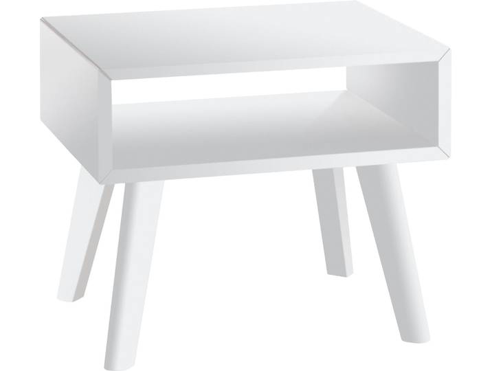 Nachttisch HASENA Jaca , weiß (weiß deckend, weiß deckend lackiert), B:50cm H:42cm T:41cm, Buche massiv, lackiert, Tische, Nachttisch
