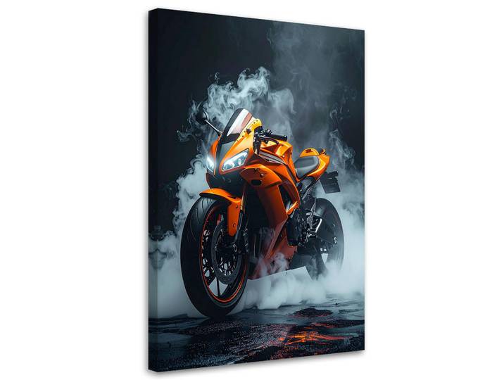 Feeby Leinwandbild Kraftfahrzeuge 60x90cm, Orange, Fahrzeuge, Rechteckig, 60x90 cm, Bilder & Rahmen, Bilder, Leinwandbilder