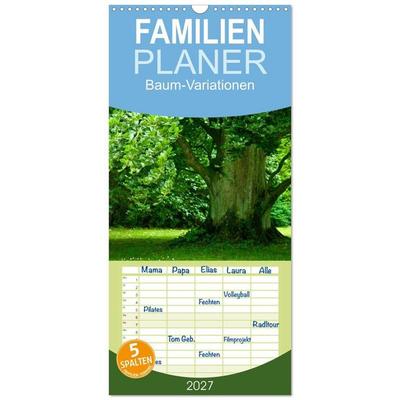Familienplaner 2027 - Baum-Variationen mit 5 Spalten (Wandkalender, 21 x 45 cm) CALVENDO