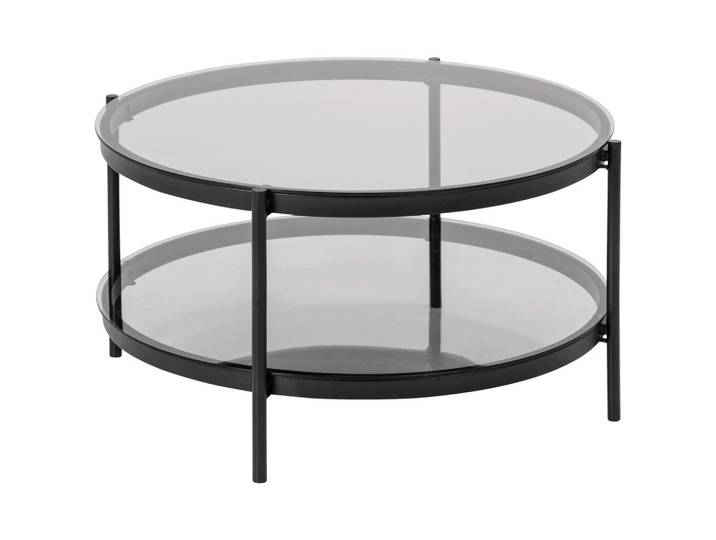 Mid.you Couchtisch, Schwarz, Metall, Glas, rund, rund, 75x42x75 cm, Wohnzimmer, Wohnzimmertische, Couchtische, Couchtische rund