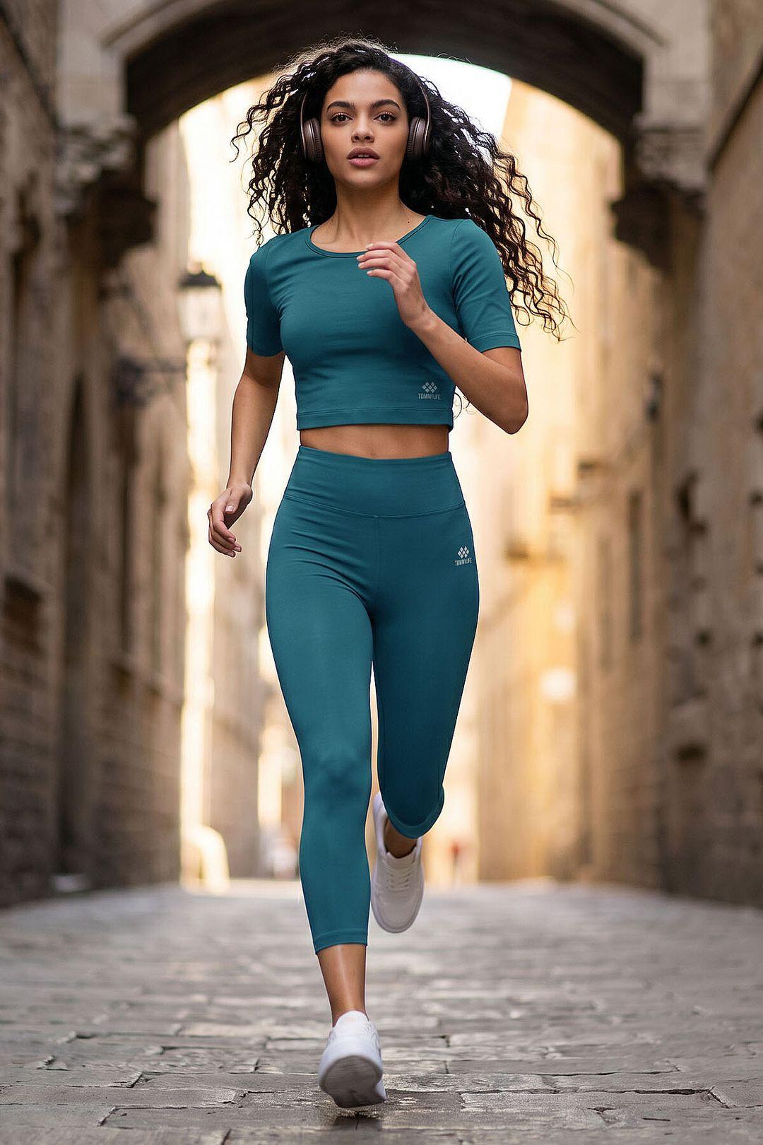 Dames Katoenen Slim-fit Actieve Set