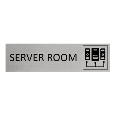CombiCraft Aluminium Türschild Server Room 165x45mm mit 3M-Tape zur Befestigung, einfache Kennzeichnung von Räumen und Bereichen