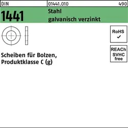 Scheibe DIN 1441 f.Bolzen 5,5x 10x 0,8 Stahl galv.verz. 250 Stück