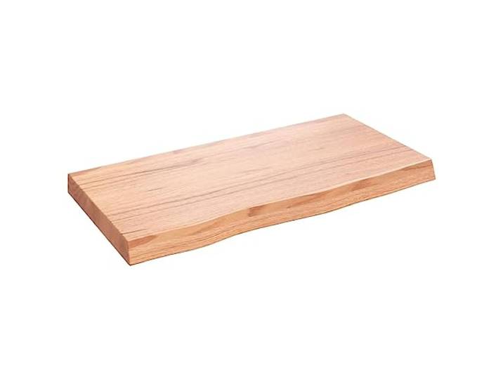 Tischplatte Massivholz Eiche 80x40 cm Hellbraun lackiert Eiche Massivholz, randvoll, lackiert, universell für verschiedene Untergründe, handgefertigt