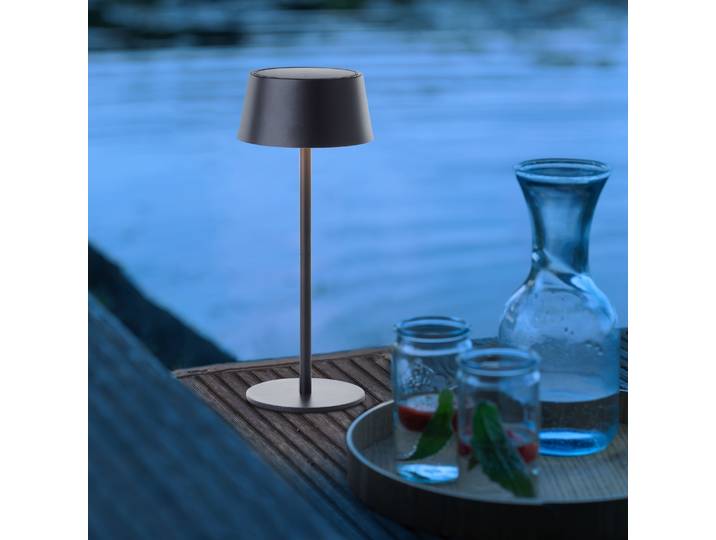 LED Außen-Tischleuchte OTTO HOME Oddny Tischleuchte mit Solar u. Akku , schwarz (schwarz matt), H:30cm, Leuchten, LED Außen-Tischleuchte, LED Solar, Tischlampe, 3000 K, dimmbar, USB ladbar, Indoor & Outdoor