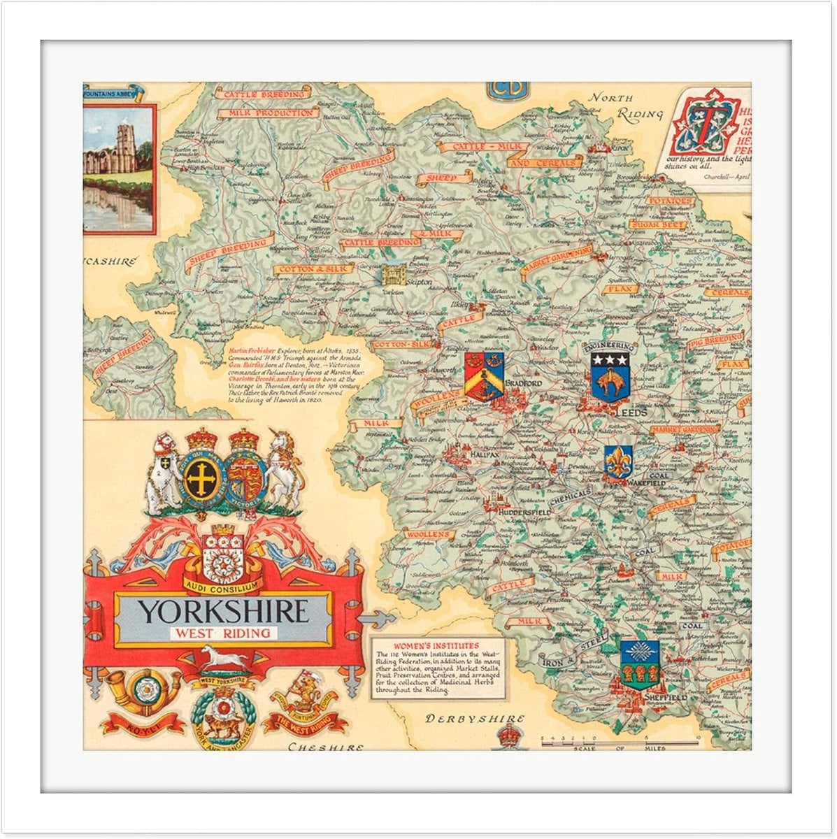 Houten Ingelijste Kunst Wit Wanddecoratie 45 x 45 cm