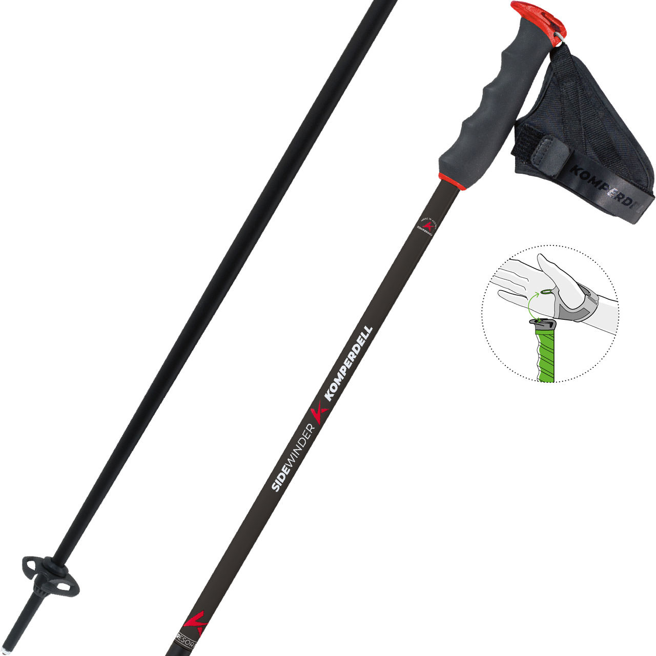 Komperdell Sidewinder TI anthrazite/steel grey - 125 cm
