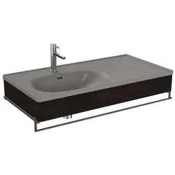 VitrA Equal Möbelwaschtisch-Set 66059 102,5x52cm, mit Möbelwaschtisch asymmetrisch, steingrau, mit Holzblende ulme
