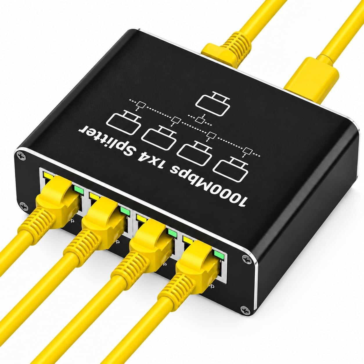 Selius Ethernet-switch met 4 poorten, 1000 Mbps, RJ45 hub