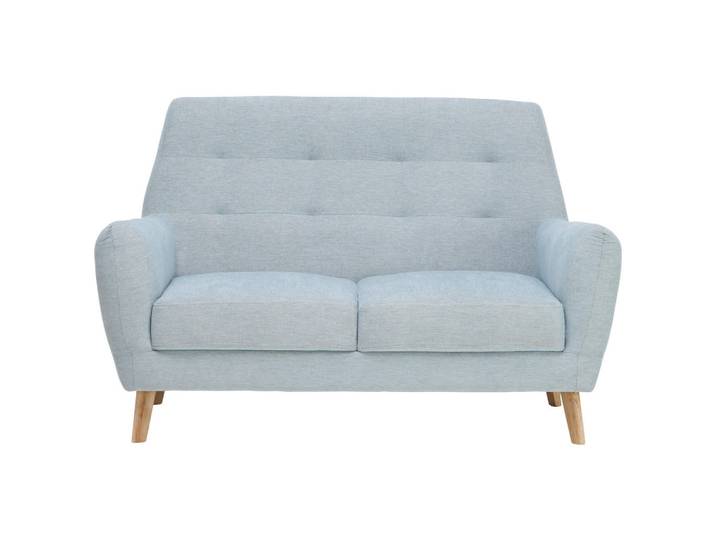 Carryhome 2-Sitzer-Sofa, Blau, Holz, Eiche, massiv, 160x105x84 cm, Typenauswahl, Rücken echt, Wohnzimmer, Sofas & Couches, Sofas, 2-Sitzer Sofas