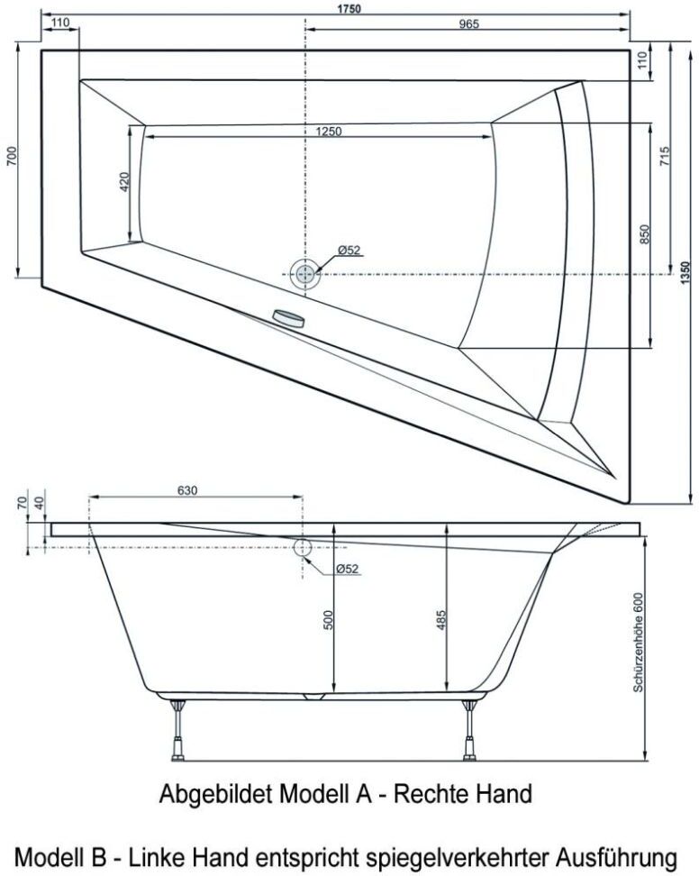 Ottofond Whirlpool-Komplettset Galia II 175 cm, weiß