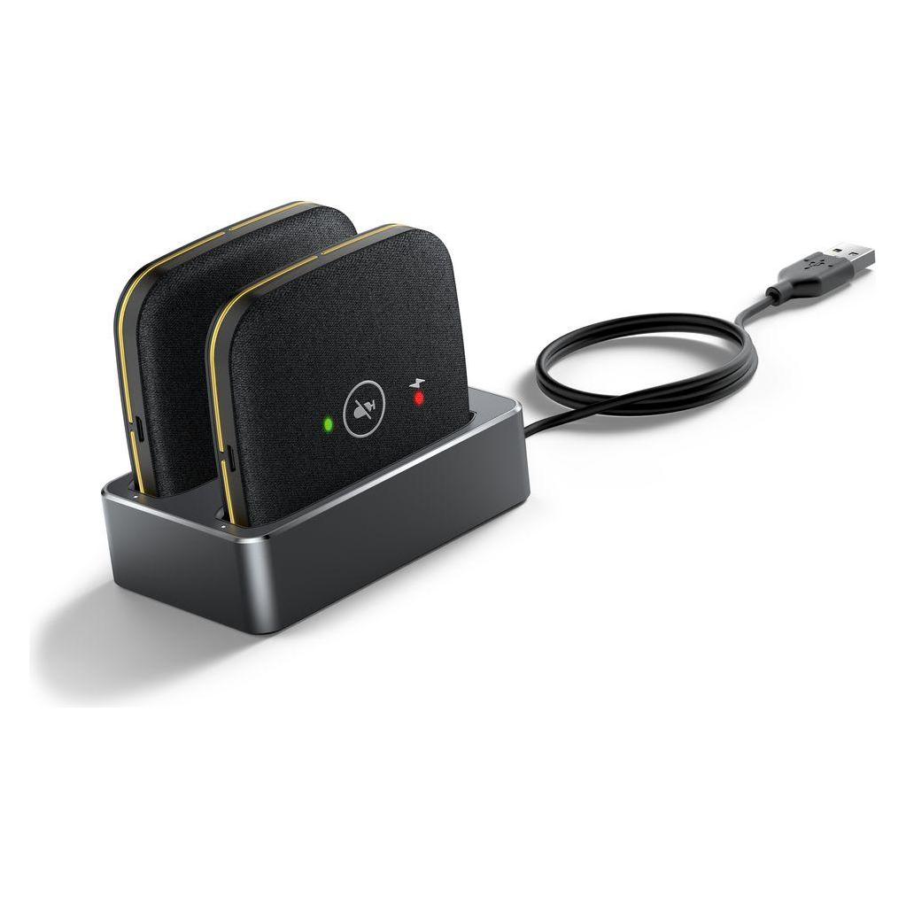 Yealink CPW65 Paket, 2 x CPW65 kabelloses Mikrofon, Lade-Dock, WDD60 USB DECT Dongle (CPW65 PACKAGE)