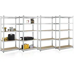 Lagerregal Basic 2er bis 8er Set 180 x 90 x 40 cm - Silber