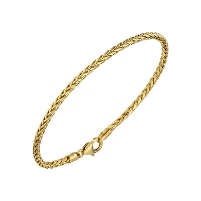 Goldarmband JOBO, gelb (gelbgold 585), Armbänder, Damen, 19cm, Gelbgold 585, Goldarmband, Zopfarmband 585 Gold 19 cm