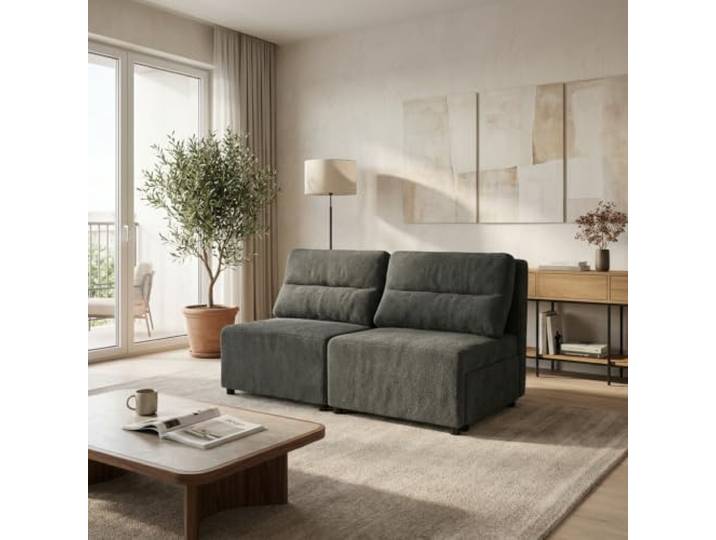 Family Meble Schlafsofa Kimo Hunter, 2-Sitzer – Grau – 21