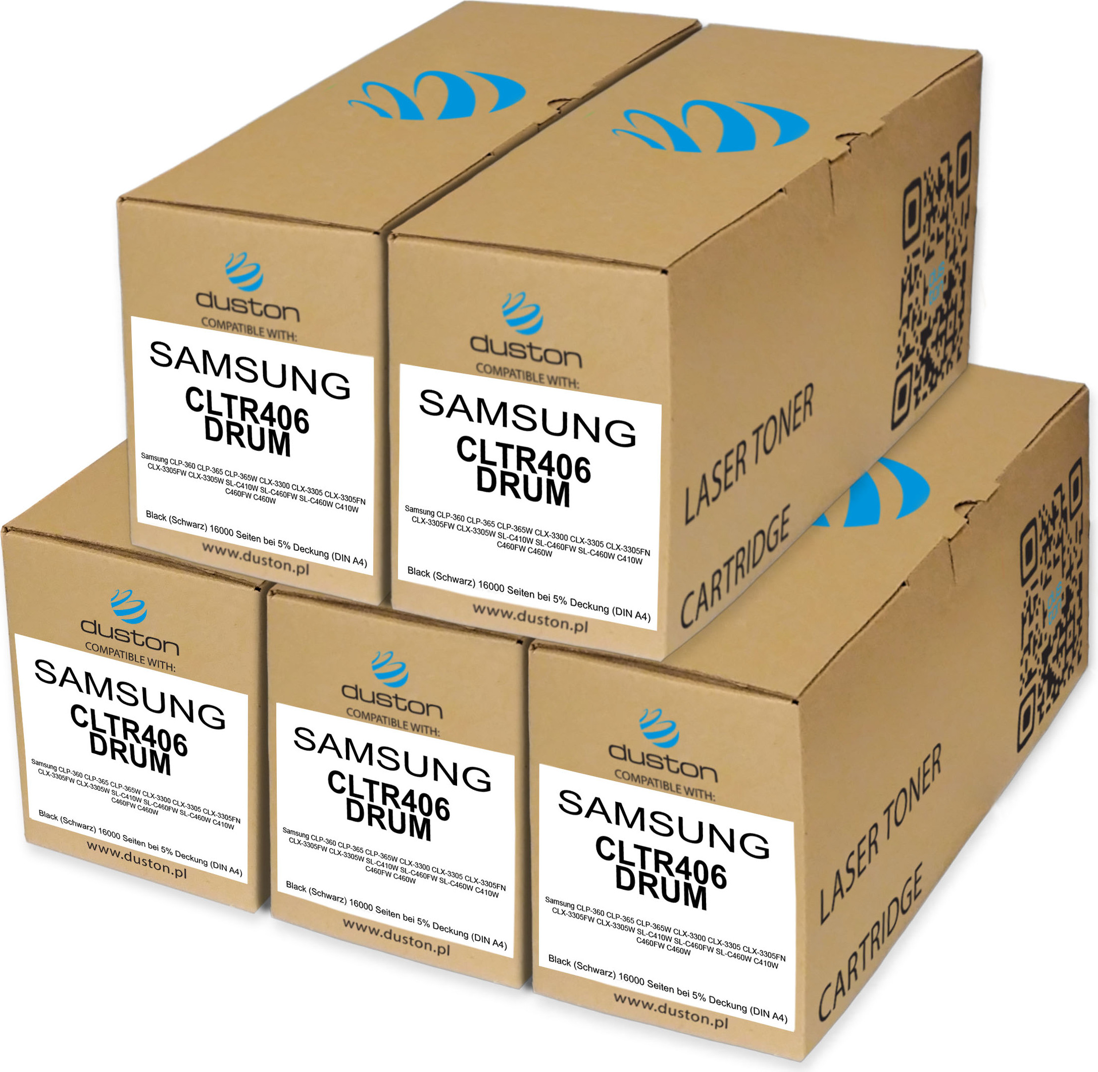 5x CLTR406, CLT-R406 Band Schwarz kompatibel mit Samsung CLP-360 CLP-365 CLP-365W CLX-3300 CLX-3305 CLX-3305FN CLX-3305FW CLX-3305W SL-C410W SL-C460FW SL-C460W C410W C460FW C460W