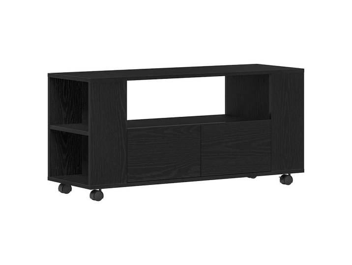vidaXL TV-Schrank TV-Schrank mit Rollen Schwarz Eichen-Optik 102x34,5x43cm (1-St)