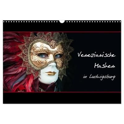 Venezianische Masken in Ludwigsburg (Wandkalender 2026 DIN A3 quer), CALVENDO Monatskalender