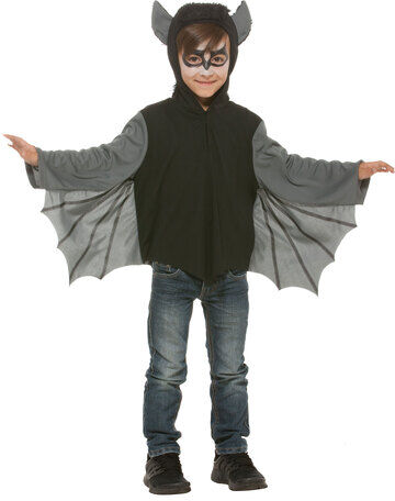 Kinder-Oberteil "Fledermaus", schwarz/grau