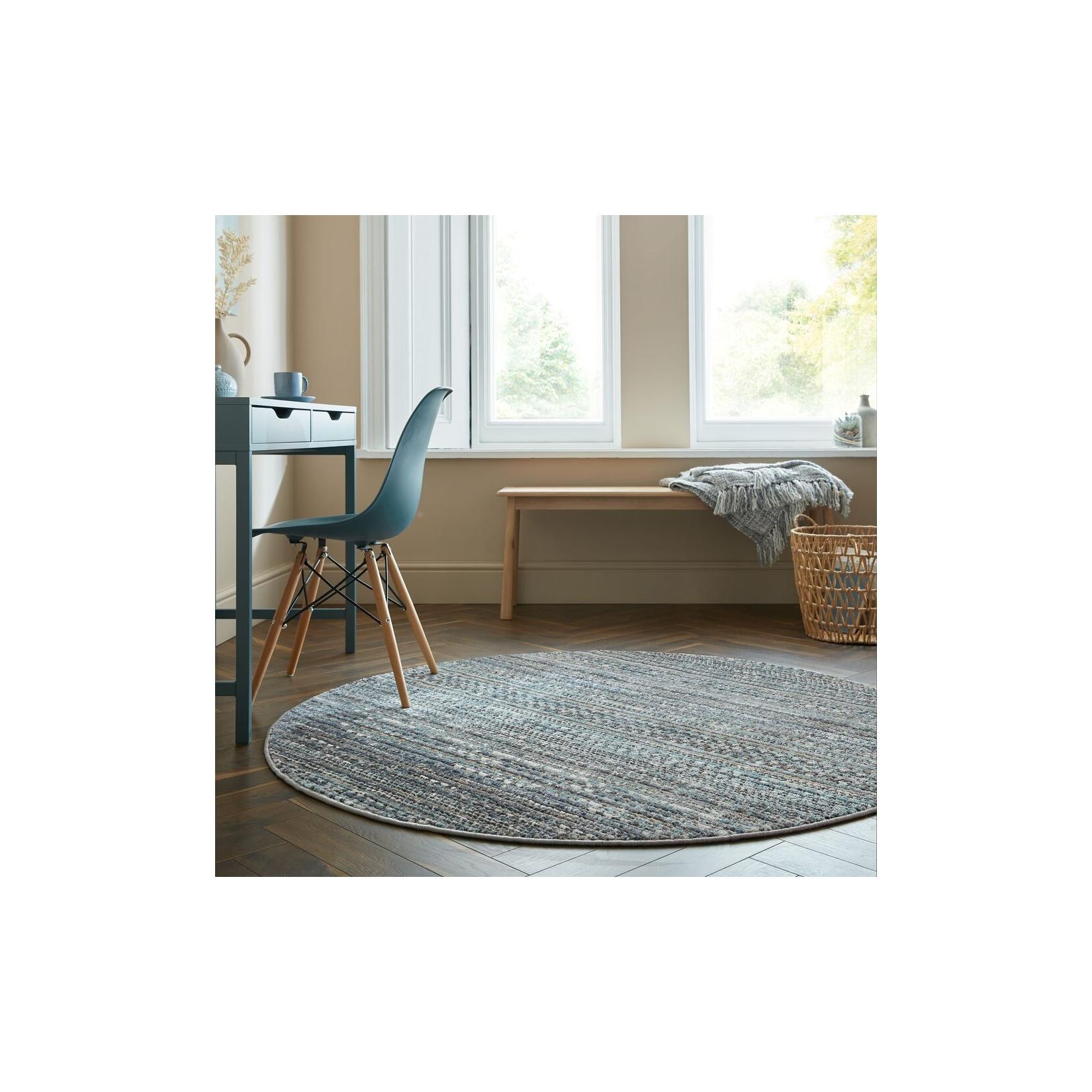 Teppich gestreift Blau Ø160 cm - PERRAN Kadima Design