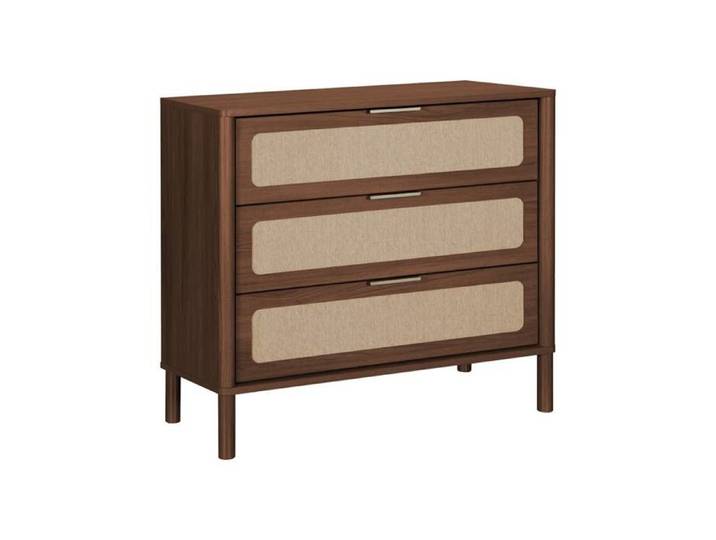 sweeek - Commode vintage décor bois et cannage 3 tiroirs ETTA