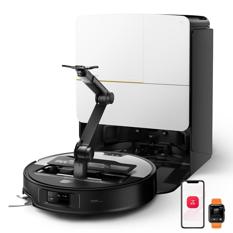Roborock Saros Z70 robotstofzuiger met dweilfunctie, AI-ondersteund, 22.000 Pa zuigkracht, 7,98 cm hoog, Zilver