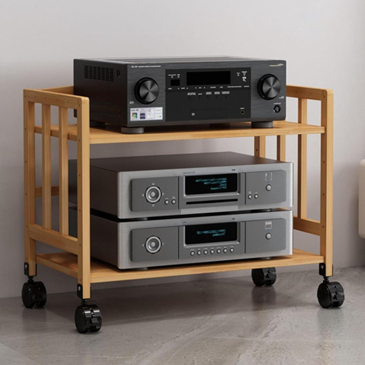 Houten Speaker Rack Mediastandaard Audio Meubel Breedte: 60 cm