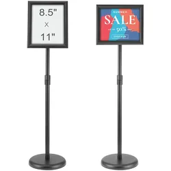 VEVOR Informationsständer mit Sockel 279 x 216 mm Infoständer Einstellbare Höhe 820-1250 mm Posterständer, Robuster Schilderhalter Aufsteller Gefüllt mit Sand oder Wasser, für Displays, Werbung