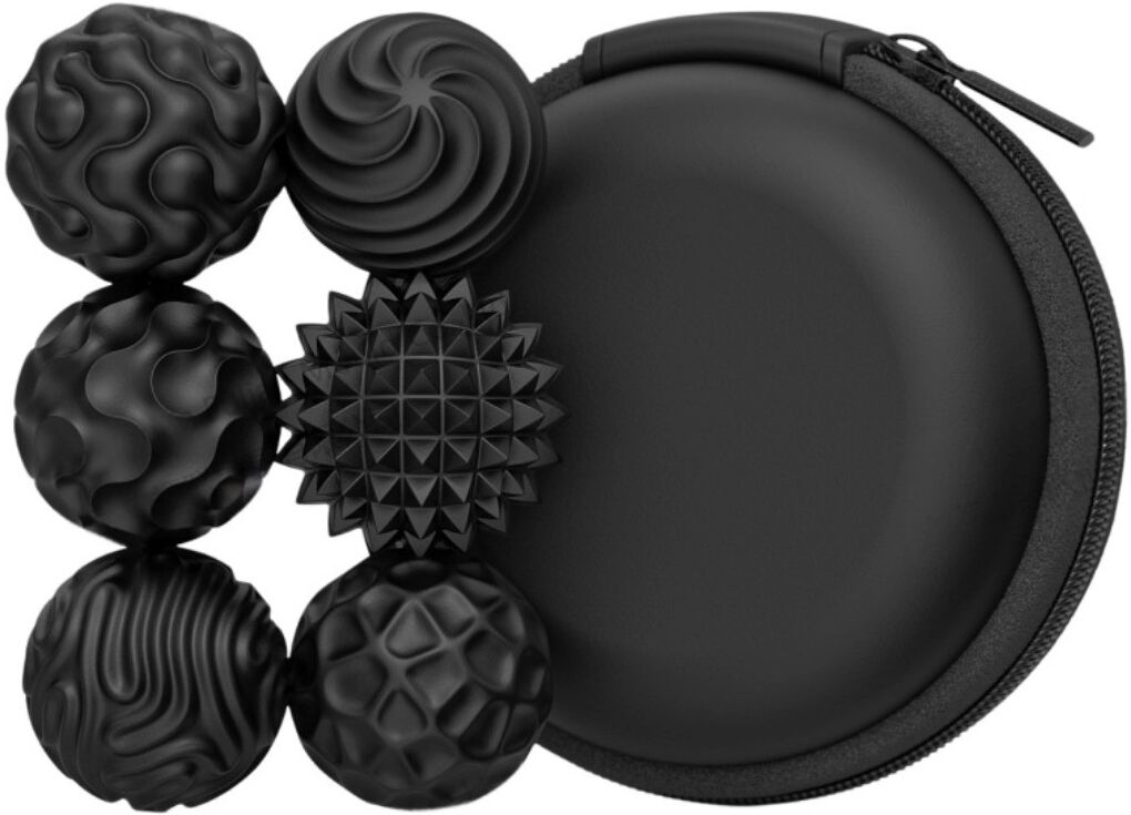INF Silikon Sensorische Magnetkugeln 6er-Pack — EU-patentiert, lebensmittelechtes Silikon mit starken integrierten Magneten und Schwarz