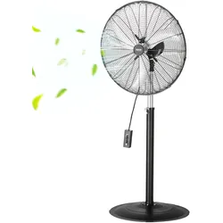 VEVOR Industrieller Standventilator, 670 mm, 85-Grad-Oszillationsventilator, höhenverstellbarer Ventilator mit 3 einstellbaren Geschwindigkeiten, Windmaschine für Fabrik, Werkstatt, Lager, Schwarz
