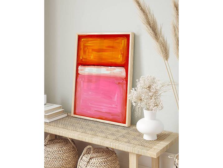 Bild Abstract Art Paint Buche Massiv, lackiert Acrylglas Multicolor 32 x 42cm