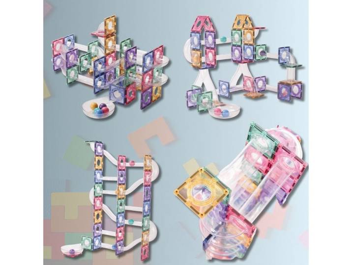 Cleverclixx Spielcenter Ball Run Clever Pack Pastel / Kugelbahn - 110 Teile