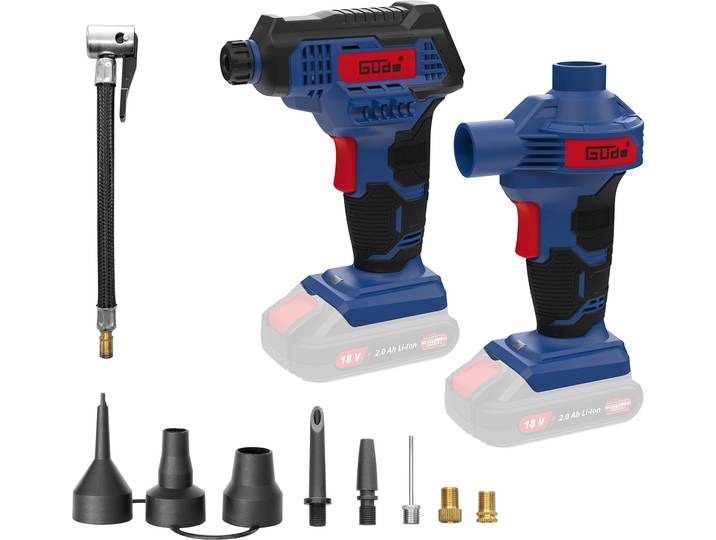 Ensemble compresseur et pompe à air sans fil KLS 18-0\, 11 pièces