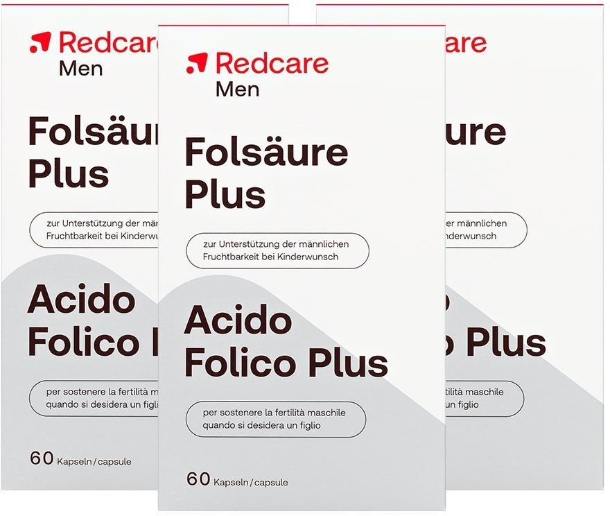 Redcare von Shop Apotheke Folsäure Plus Men RedCare Kapseln 3er-Pack 3x60 St