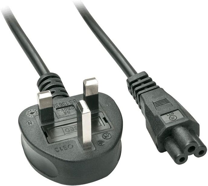 Cable de alimentación Schuko C5 UK de 3 clavijas, cable C5