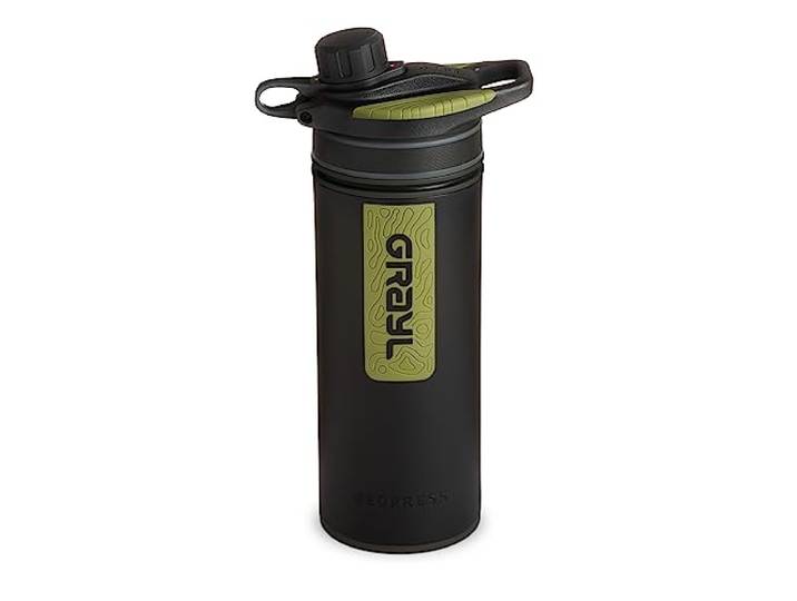 GRAYL GeoPress 710ml Outdoor Wasserfilter Trinkwasser I Eliminiert 99,99% aller Bakterien und Viren I Perfekt für Camping, Survival und Reisen (Black Camo)